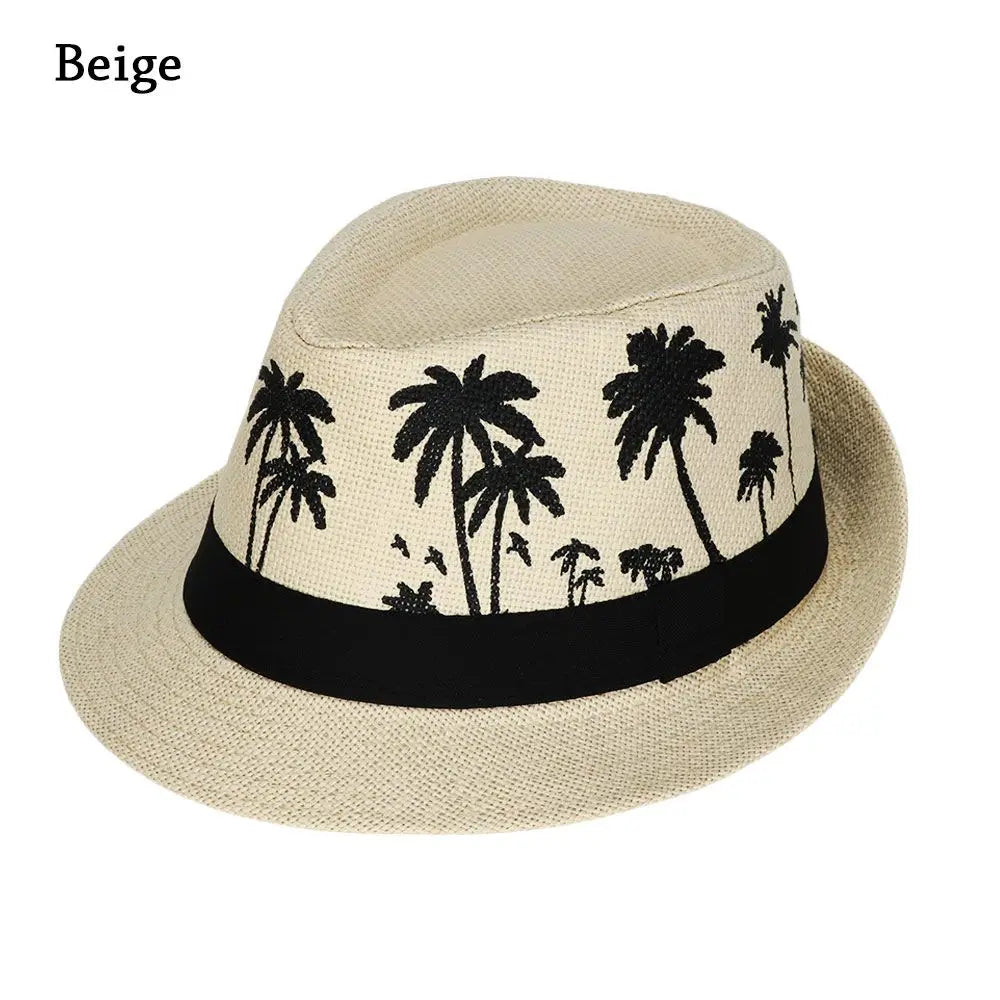 Summer Beach Cap Casual Sun Hat Coconut trees pattern men Jazz Hat Spring Summer hat