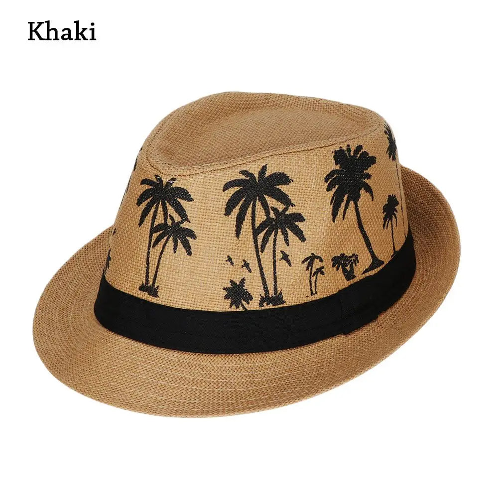 Summer Beach Cap Casual Sun Hat Coconut trees pattern men Jazz Hat Spring Summer hat