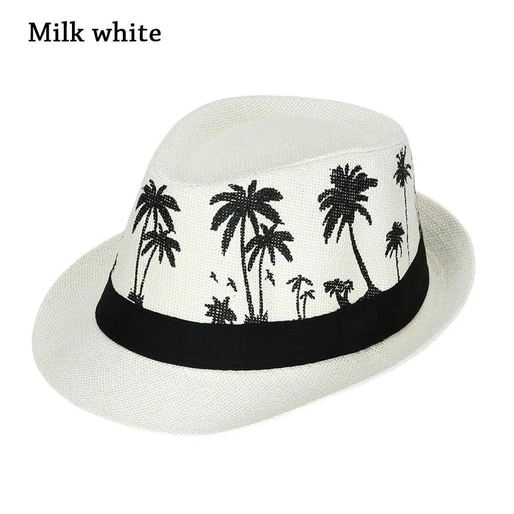 Summer Beach Cap Casual Sun Hat Coconut trees pattern men Jazz Hat Spring Summer hat