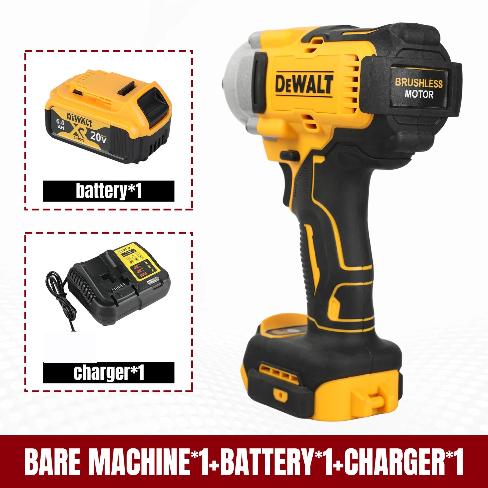DEWALT 20V Cordless Impact Wrench | High Torque Brushless Motor | Durable Lithium-Powered Tool for Professional Use DCF900