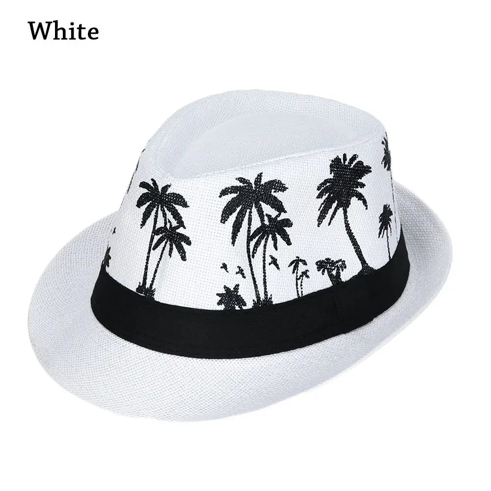 Summer Beach Cap Casual Sun Hat Coconut trees pattern men Jazz Hat Spring Summer hat