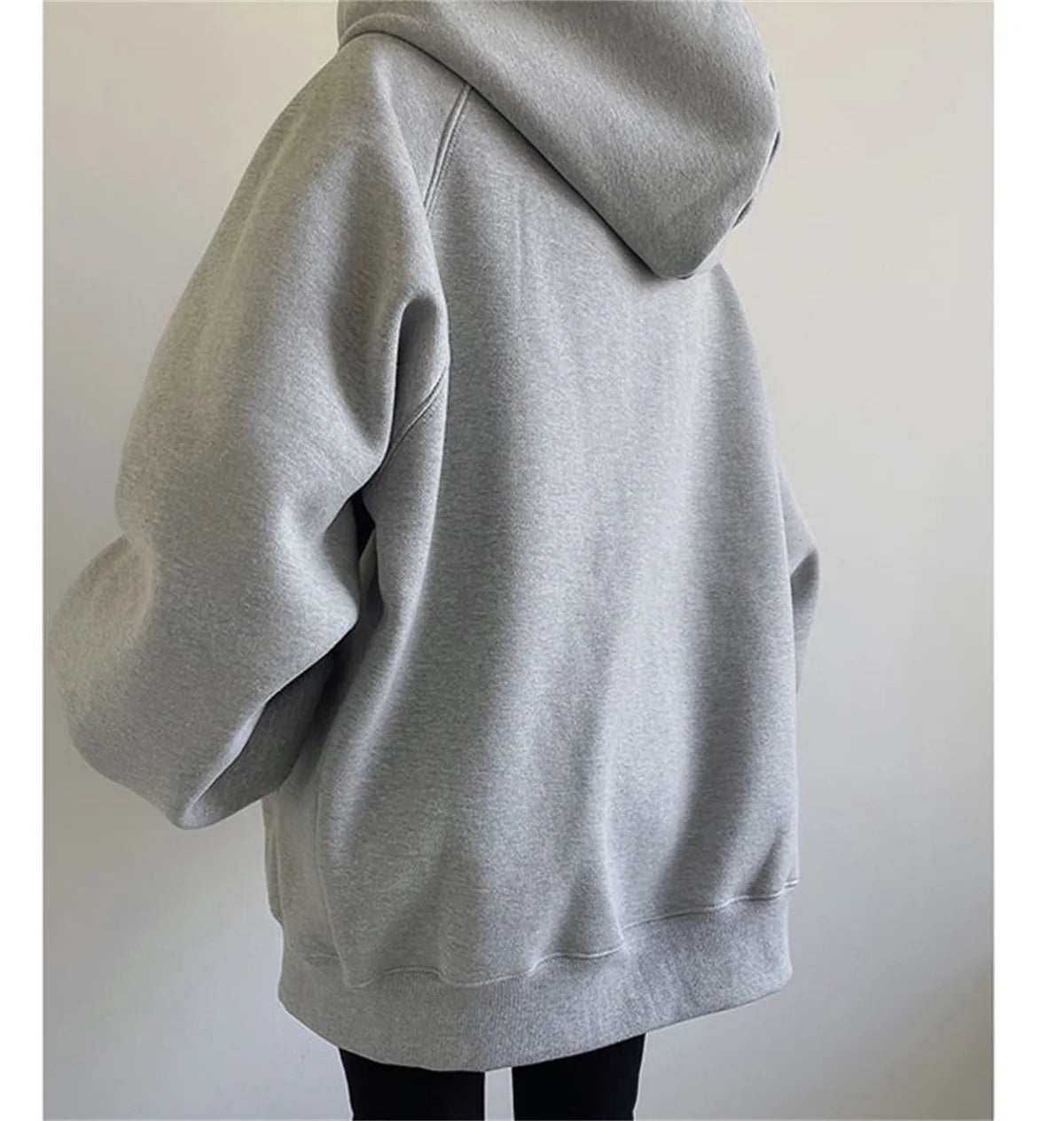 Women Loose Hooded Sweatshirt Jacket 2025 Spring Fall Solid Zipper Long Sleeve Coat Oversize Vintage Korean Hoodies Casual Wear